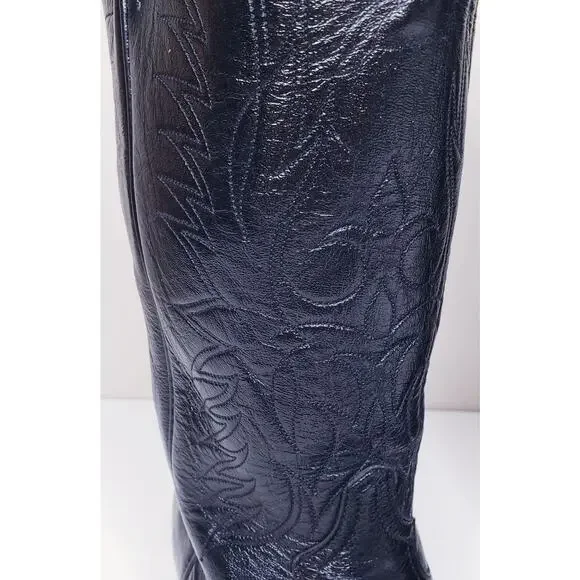 Vtg. TONY LAMA Western Cowboy Boots Black Leather 6711 Men's 9 EE *NOT WIDE* - Picture 6 of 16
